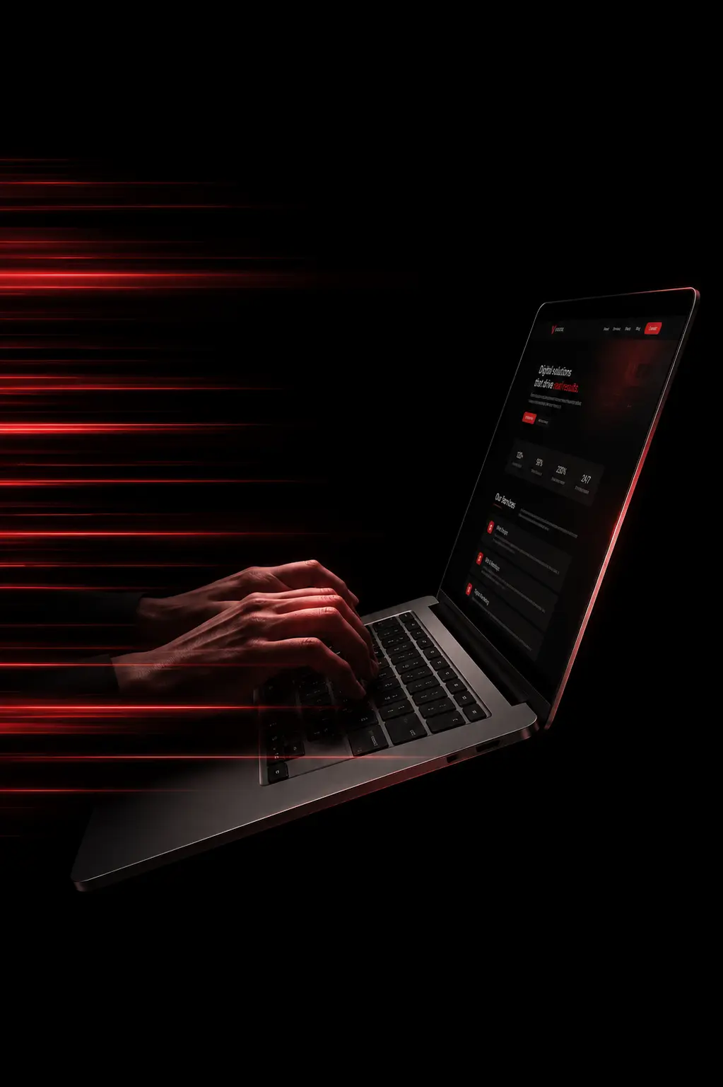 Professional web design and digital marketing solutions displayed on a modern laptop